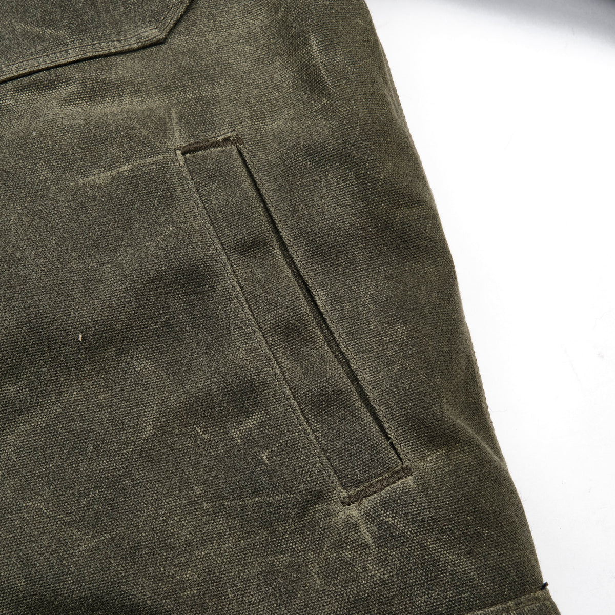 Riders Jacket Heavy Waxed Canvas Olive Alpaca