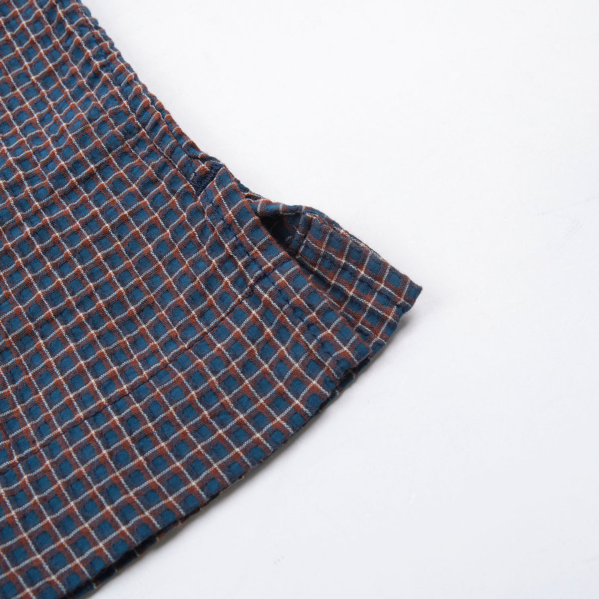 Cayucos Seersucker Blue Plaid