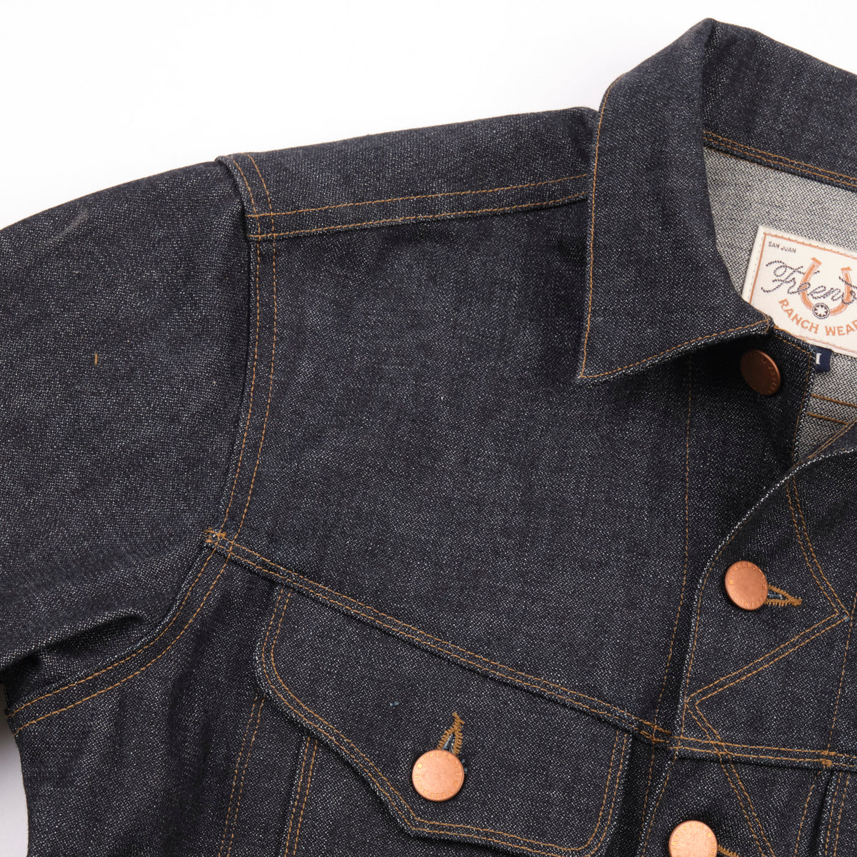 High Low Denim Jacket Broken Twill
