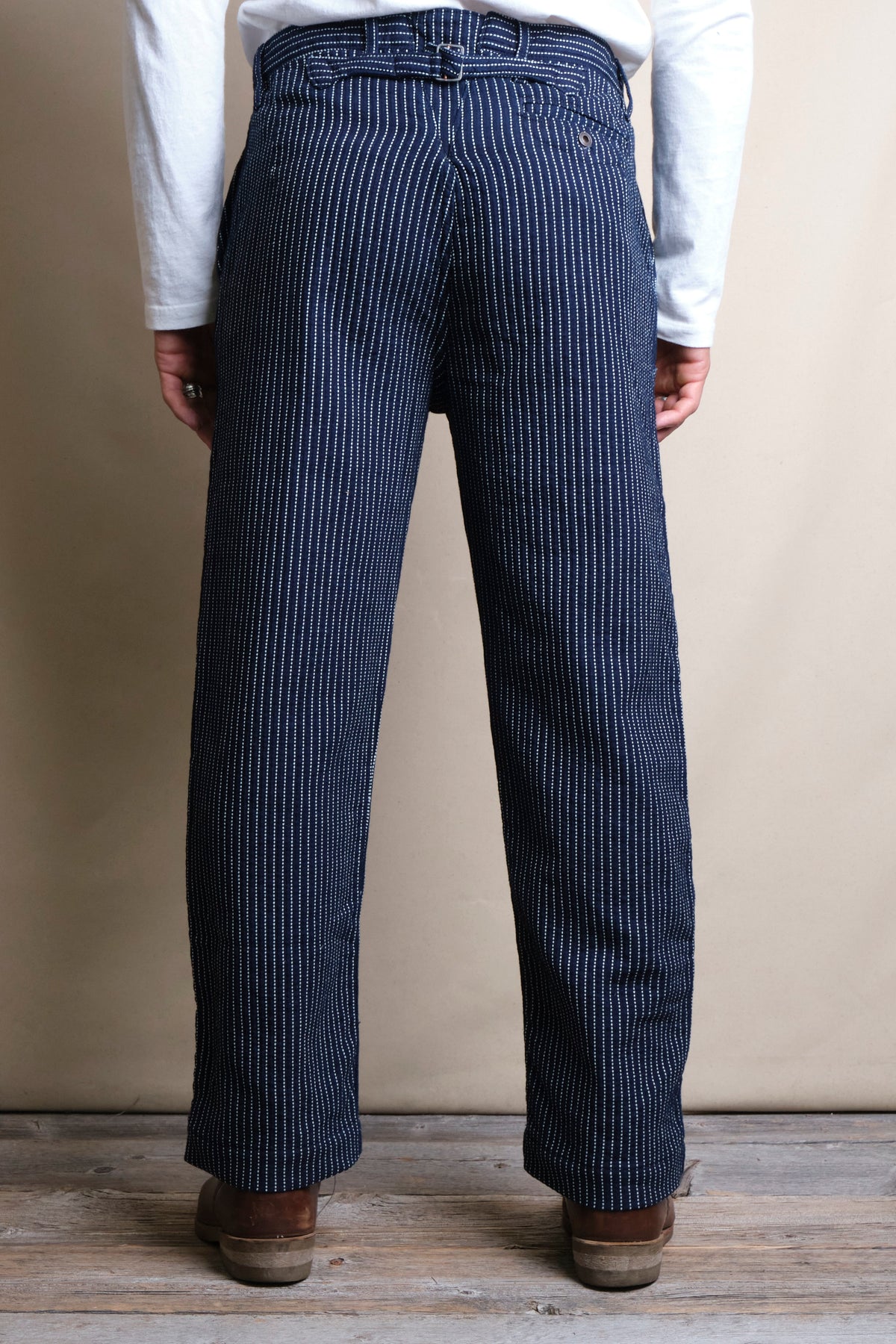 Western Pant Blue Dobby Stripe
