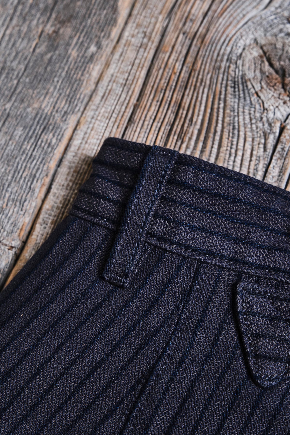 Western Pant Indigo Herringbone Dobby