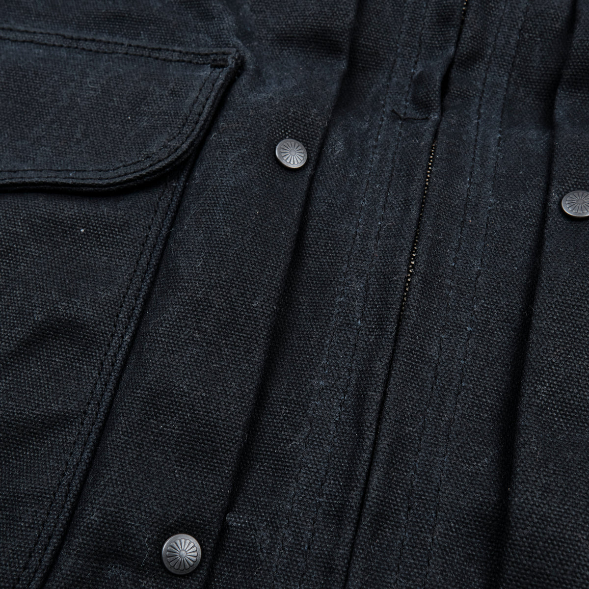 Faro Black Heavy Waxed Canvas Blue Plaid