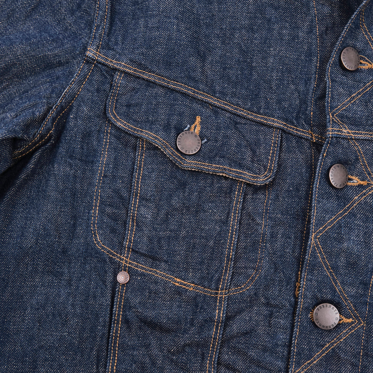 High Low 13 Ounce Natural Indigo Rinsed Jacket