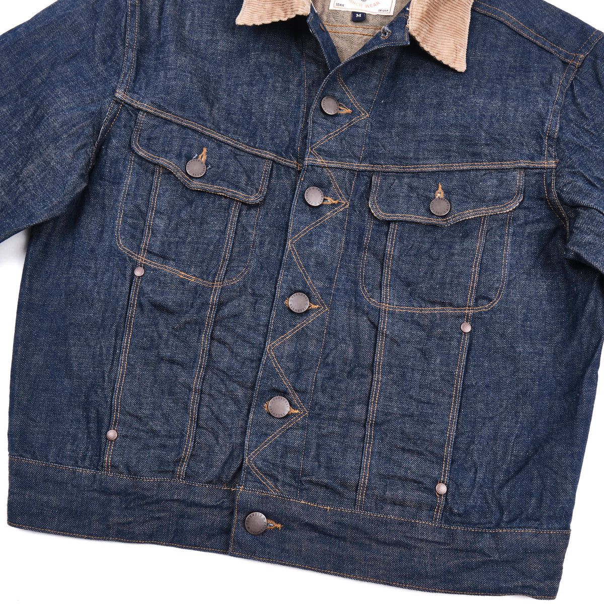 High Low 13 Ounce Natural Indigo Rinsed Jacket