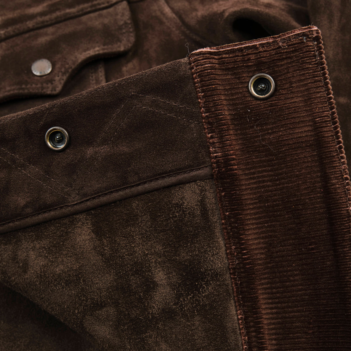 High Low 1.4mm Chocolate Suede Jacket