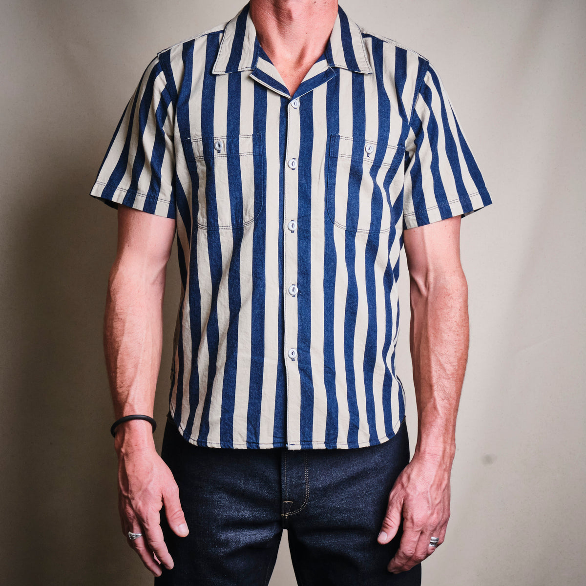 Dayton Indigo Wide Stripe