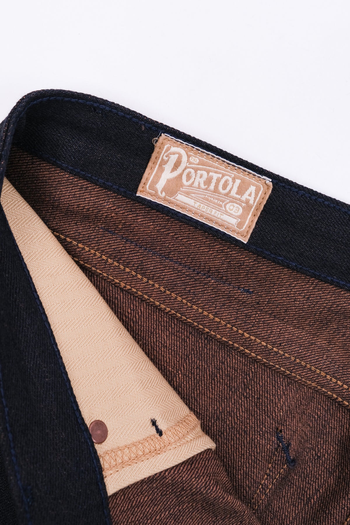 Portola Classic Taper <span> 16 Ounce Indigo Brown Denim </span>