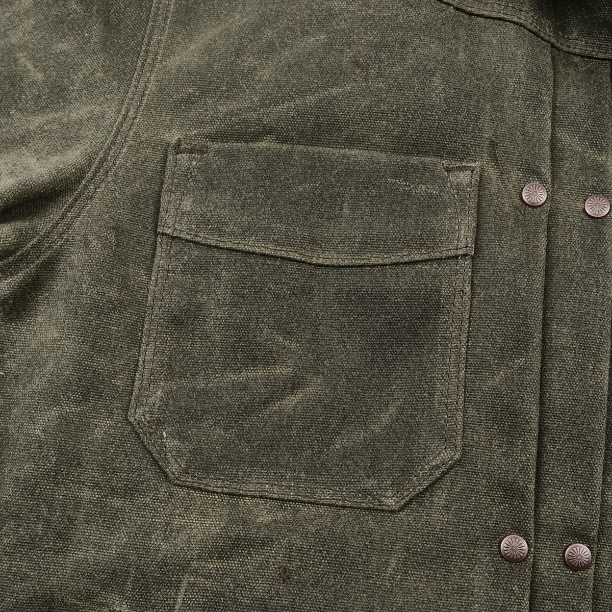 Riders Jacket Heavy Waxed Canvas Olive Alpaca