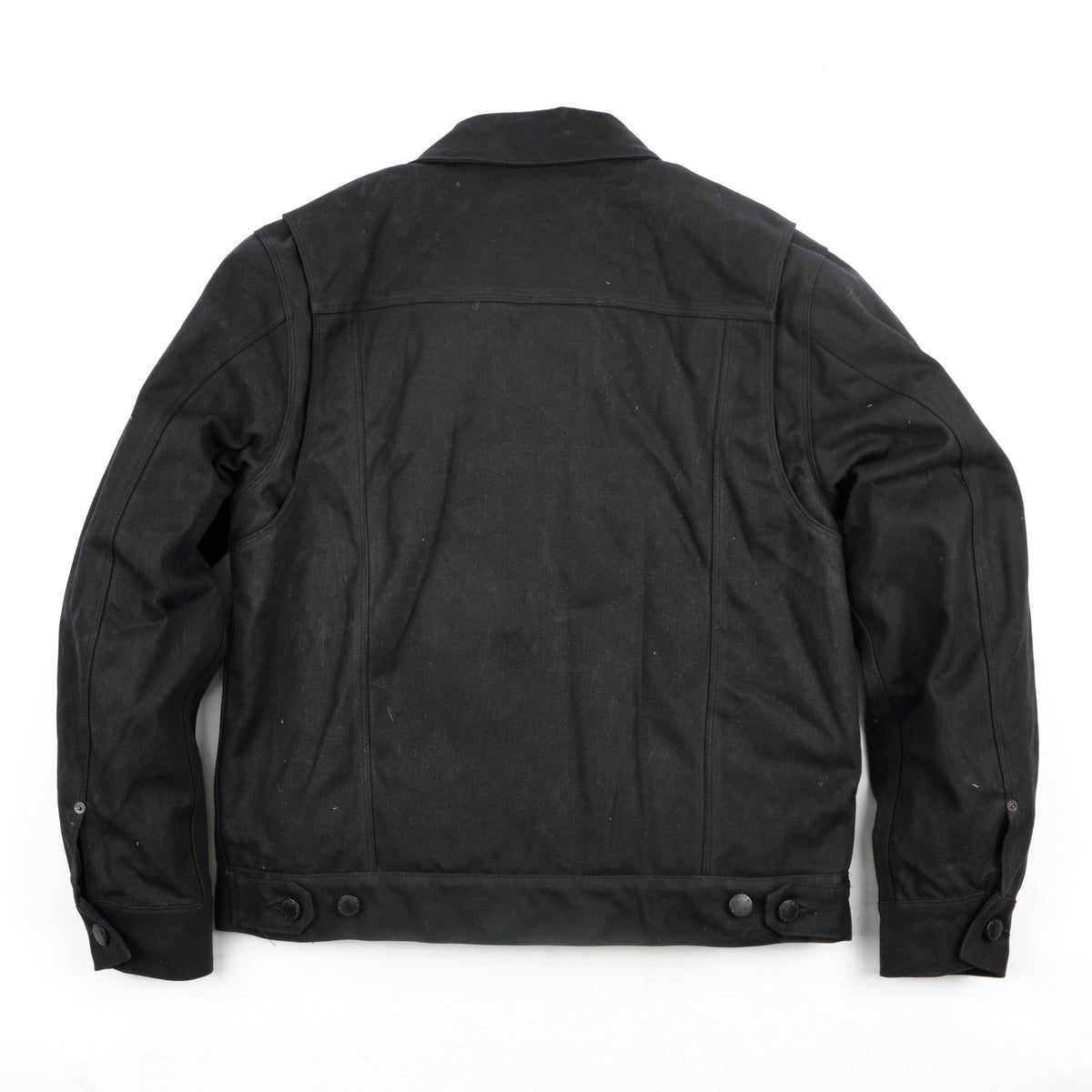 Riders Jacket Heavy Waxed Canvas Black Alpaca