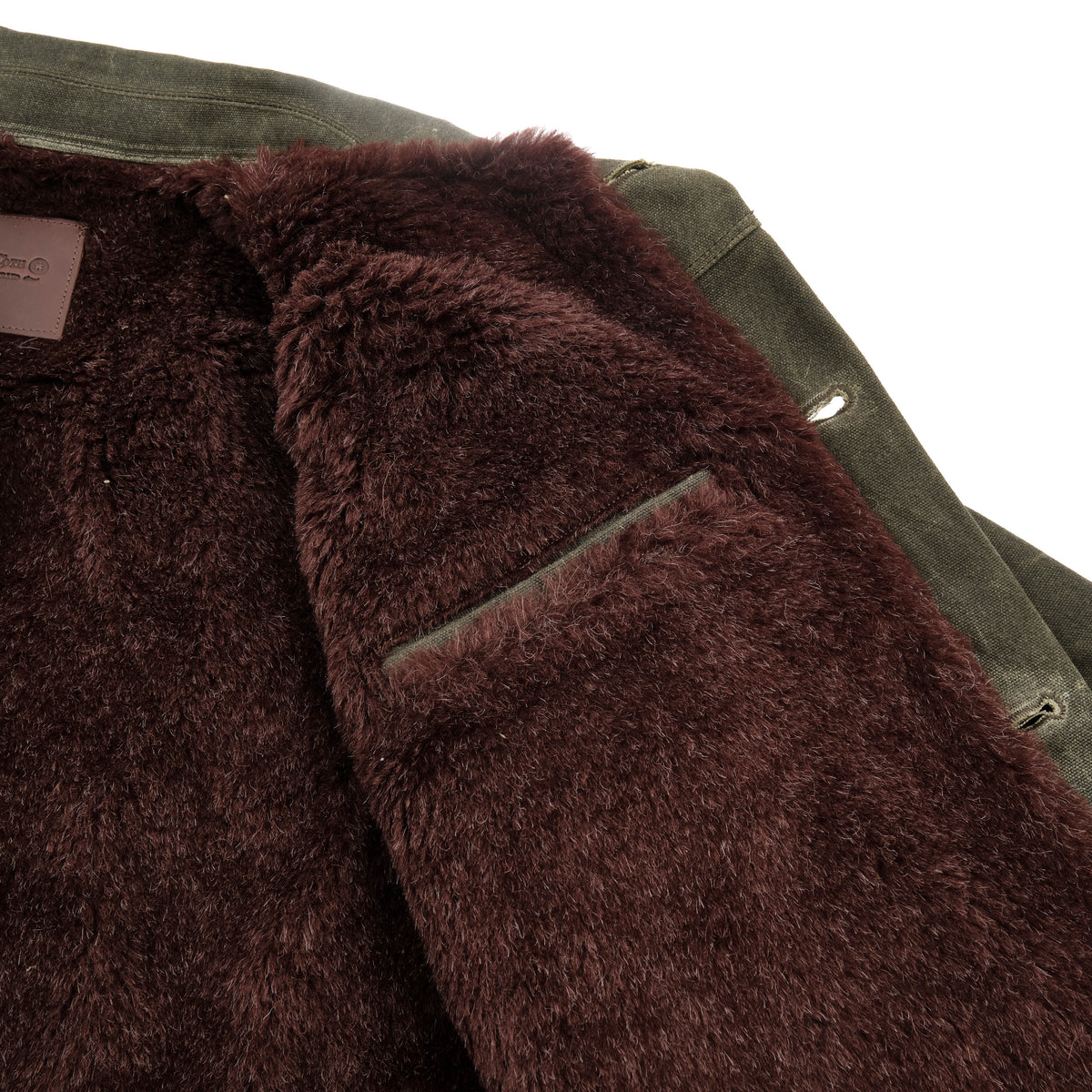 Riders Jacket Heavy Waxed Canvas Olive Alpaca