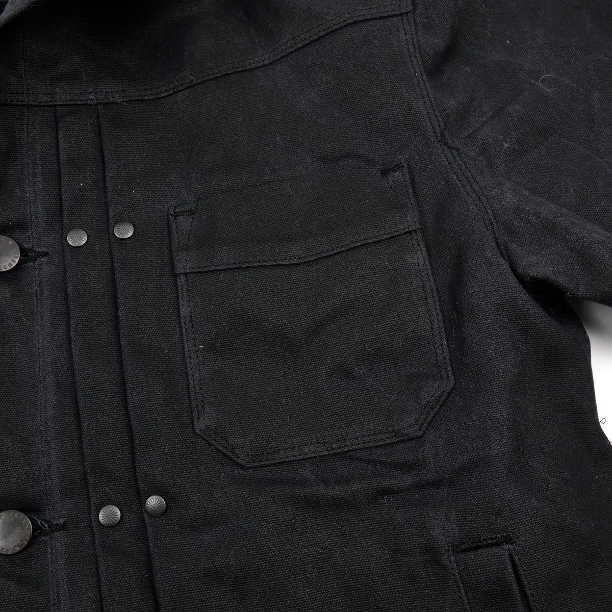 Riders Jacket Heavy Waxed Canvas Black Alpaca