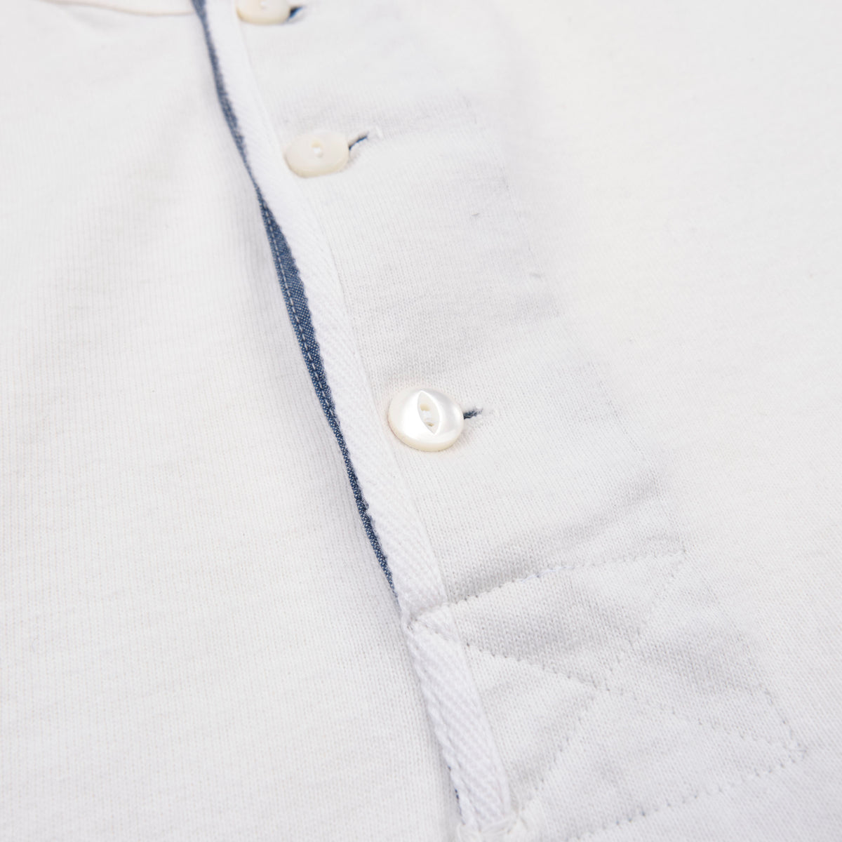 13 Ounce Henley L/S <span>White</span>