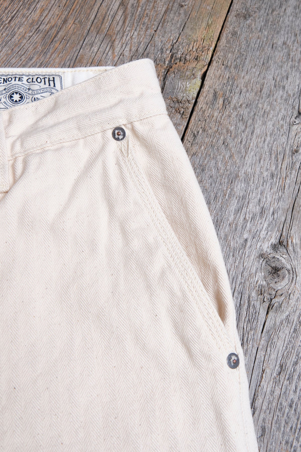 Ortega Pant 13 Ounce Natural Herringbone
