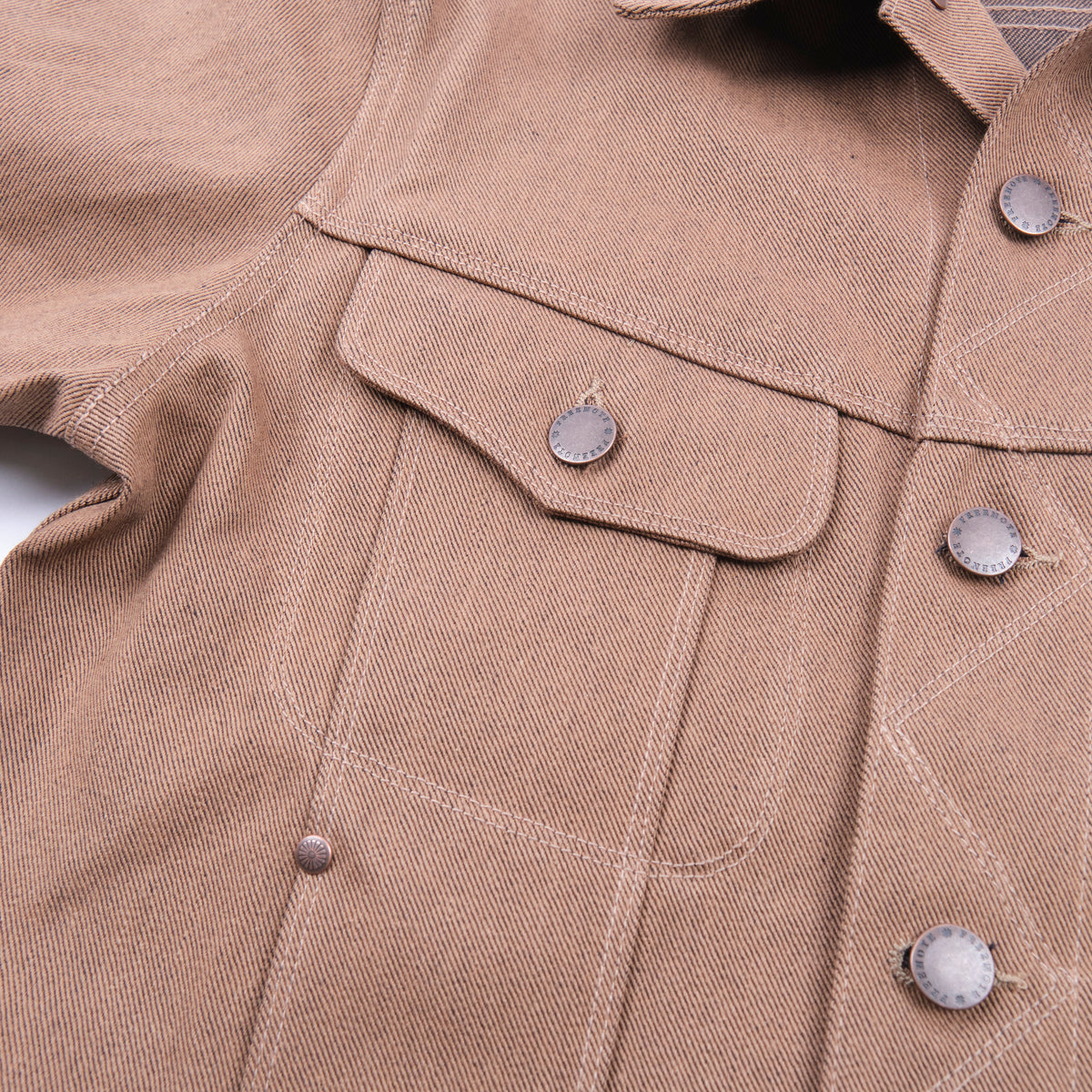 High Low 15 Ounce Brown Denim Jacket