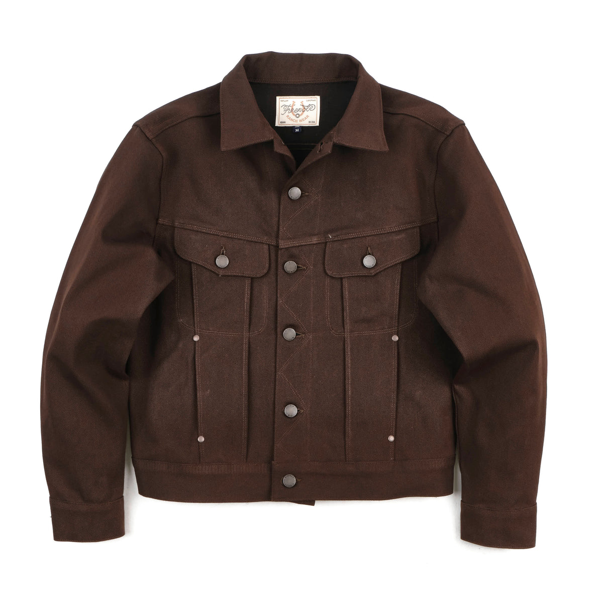High Low 15 Ounce Dark Brown Denim Jacket