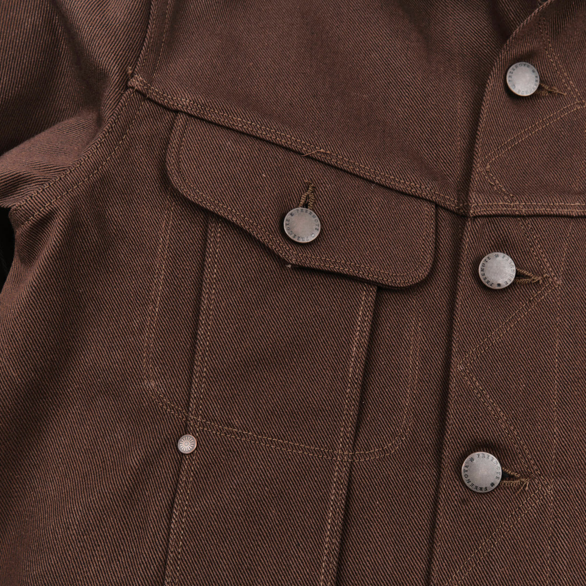 High Low 15 Ounce Dark Brown Denim Jacket
