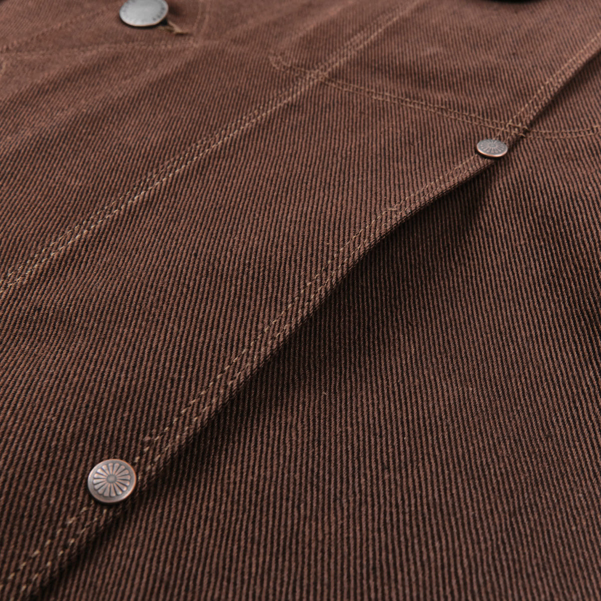 High Low 15 Ounce Dark Brown Denim Jacket