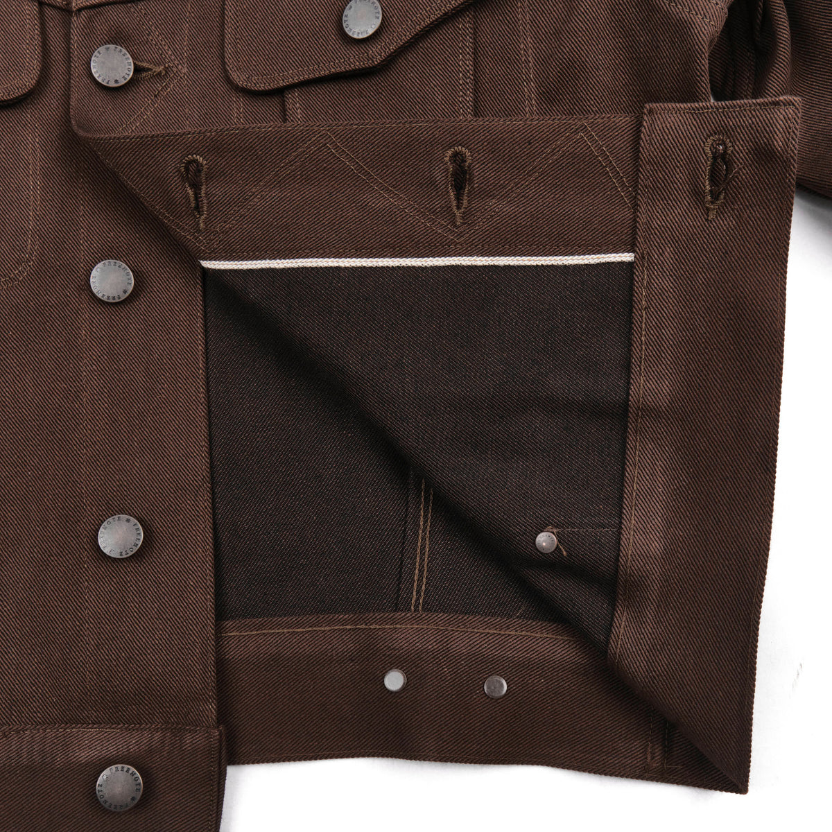 High Low 15 Ounce Dark Brown Denim Jacket