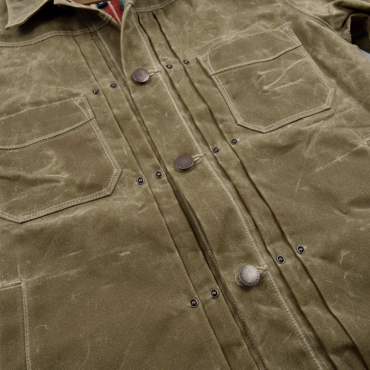 Riders Jacket Waxed Canvas Tobacco Red Interior