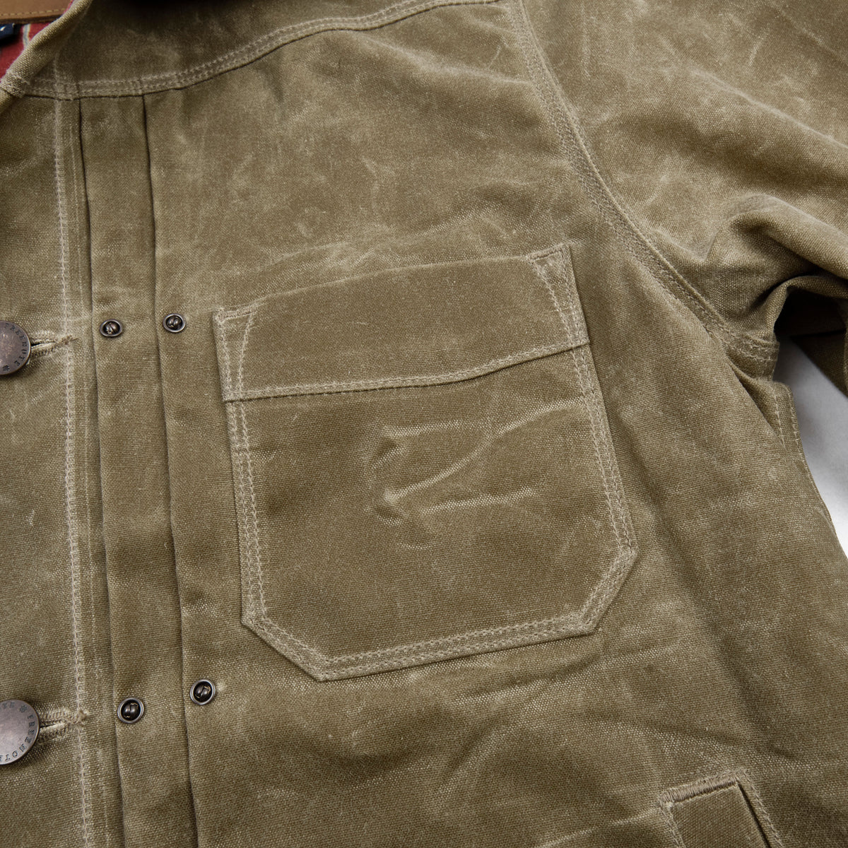 Riders Jacket Waxed Canvas Tobacco Red Interior