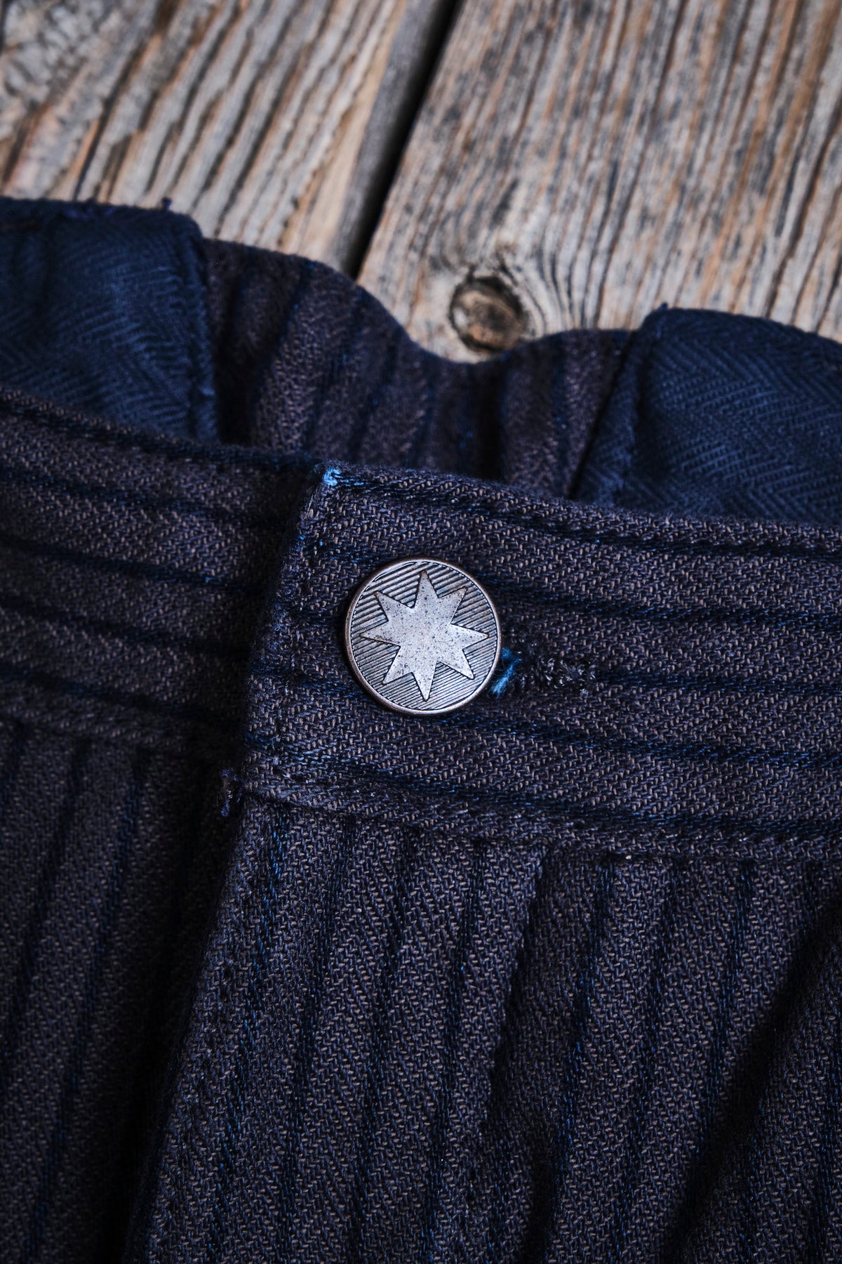 Western Pant Indigo Herringbone Dobby