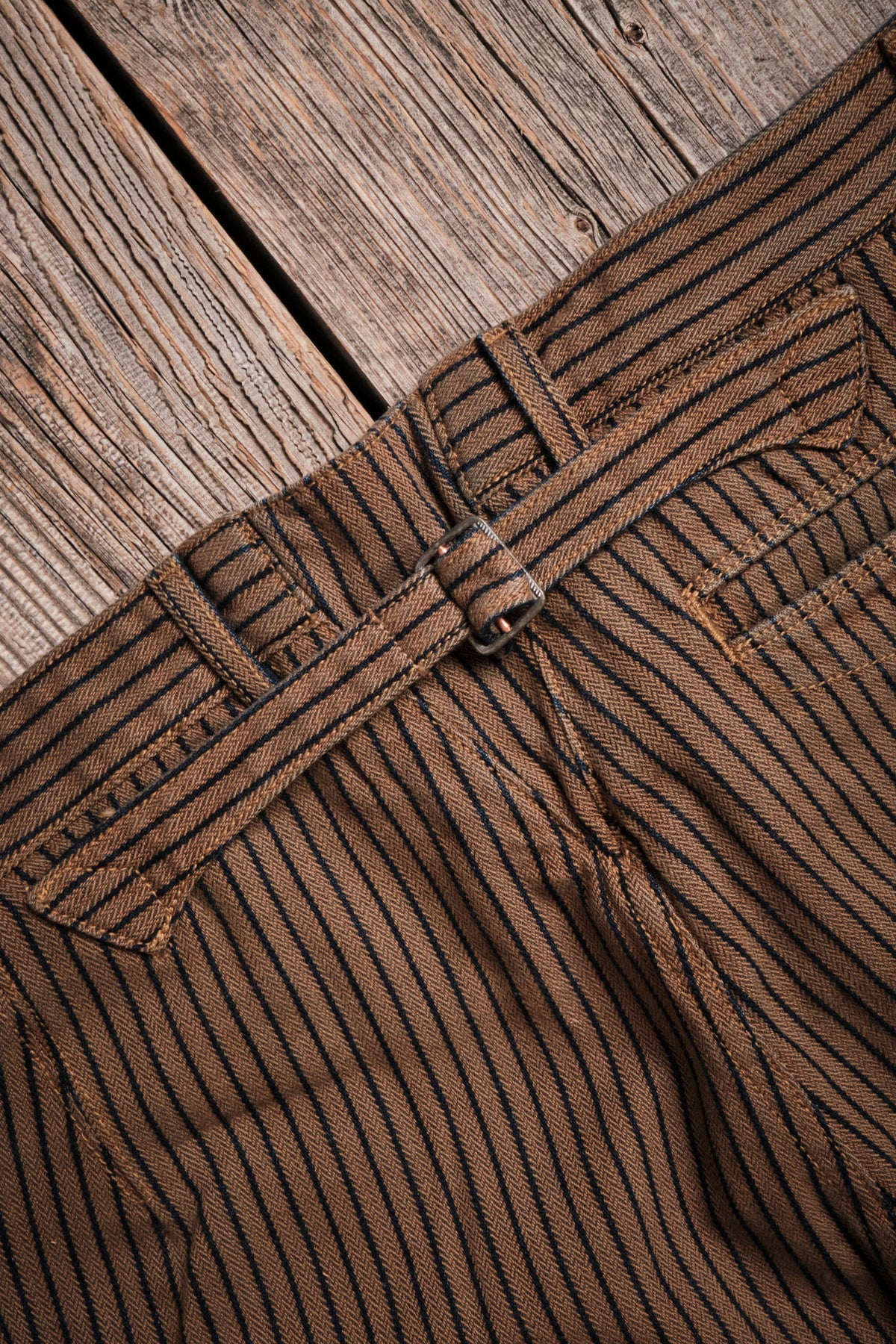Western Pant Brown Herringbone Dobby