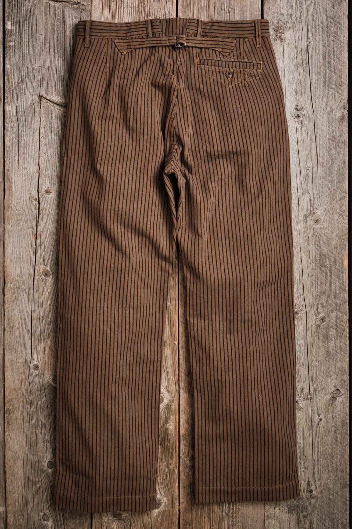 Western Pant Brown Herringbone Dobby