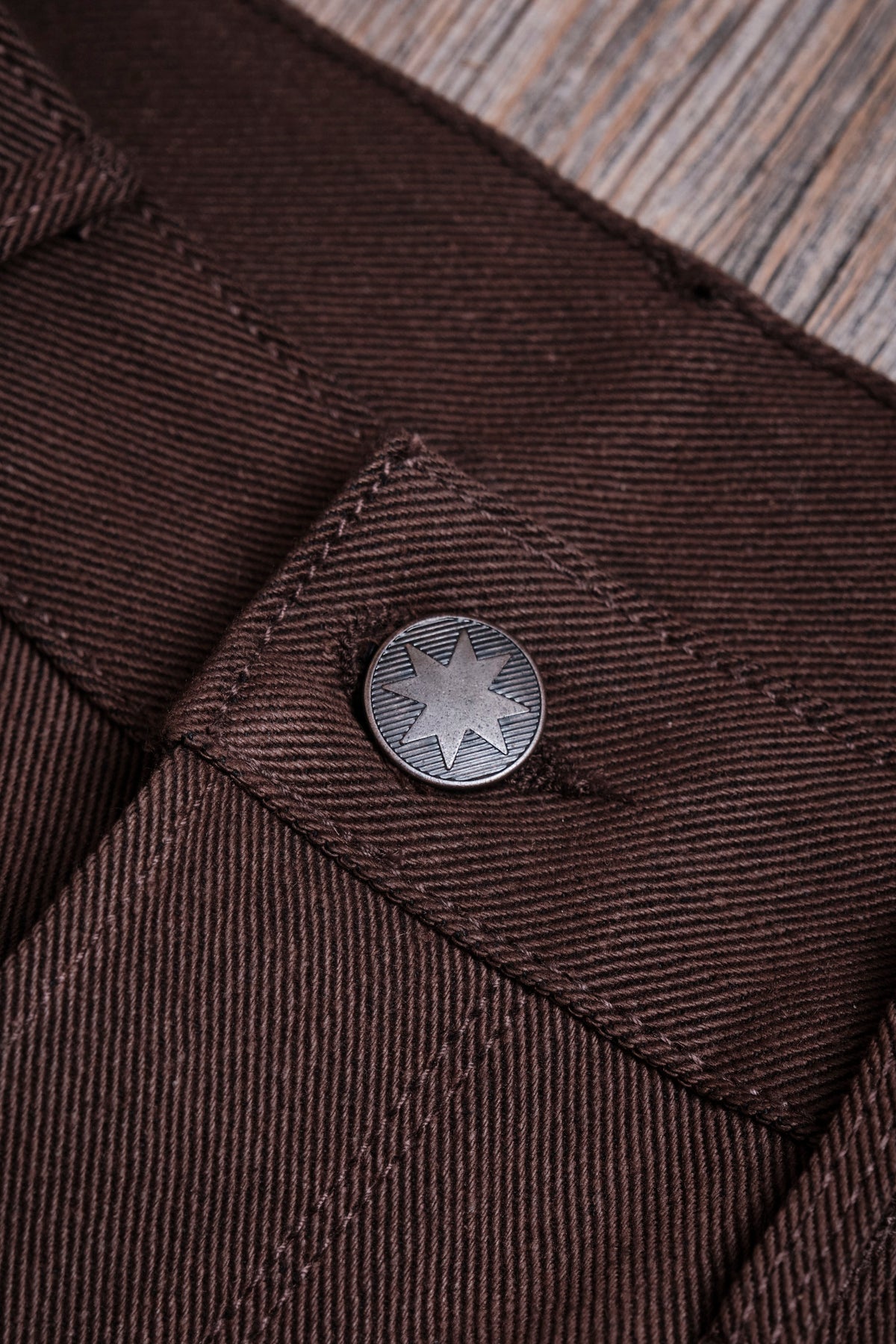 Belford Straight 15 ounce Dark Brown Denim