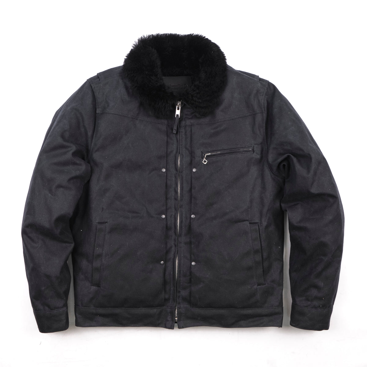 RJ-2 Waxed Canvas 20 Ounce Black Shearling