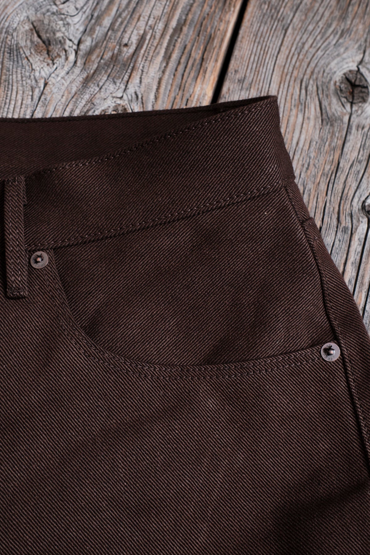 Modesto 15 Ounce Dark Brown Denim