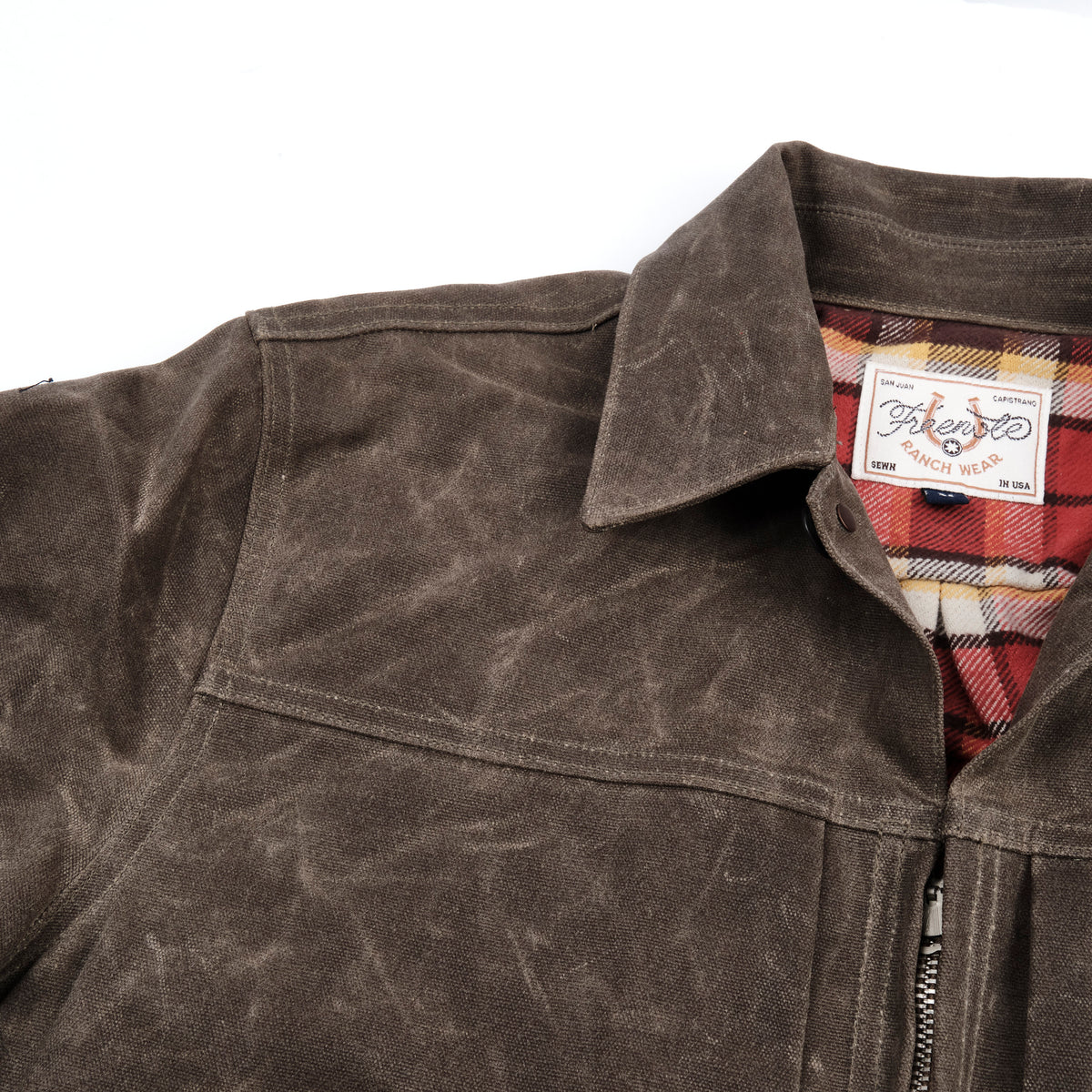 Faro Tobacco Heavy Waxed Canvas Red Plaid