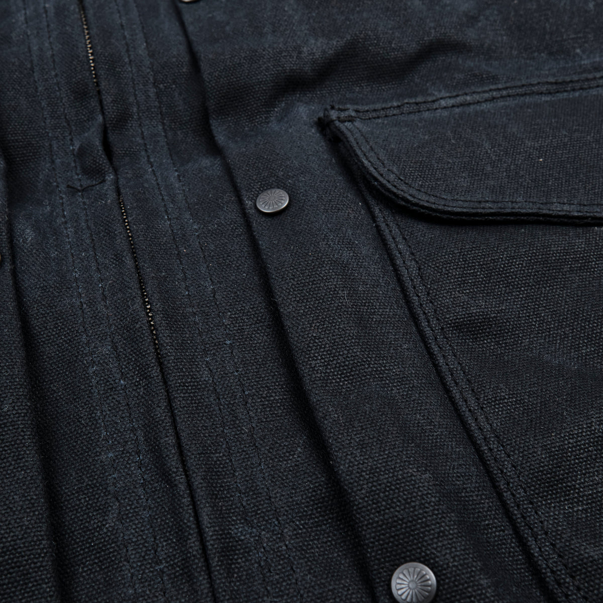 Faro Black Heavy Waxed Canvas Blue Plaid