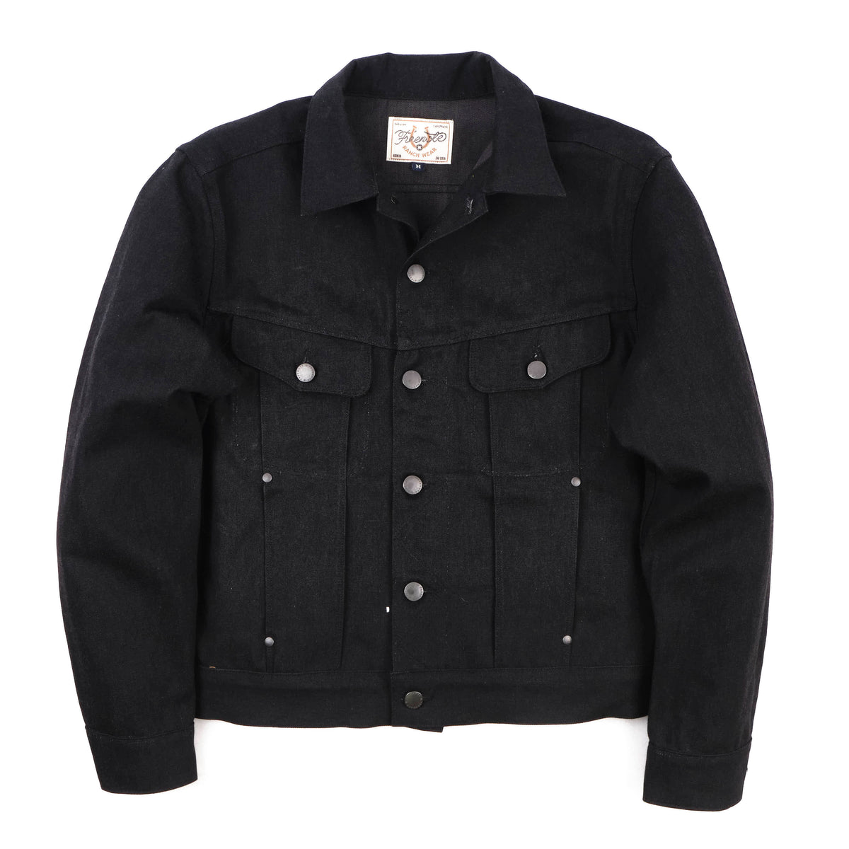 High Low 14.25 Ounce Black Grey Denim Jacket