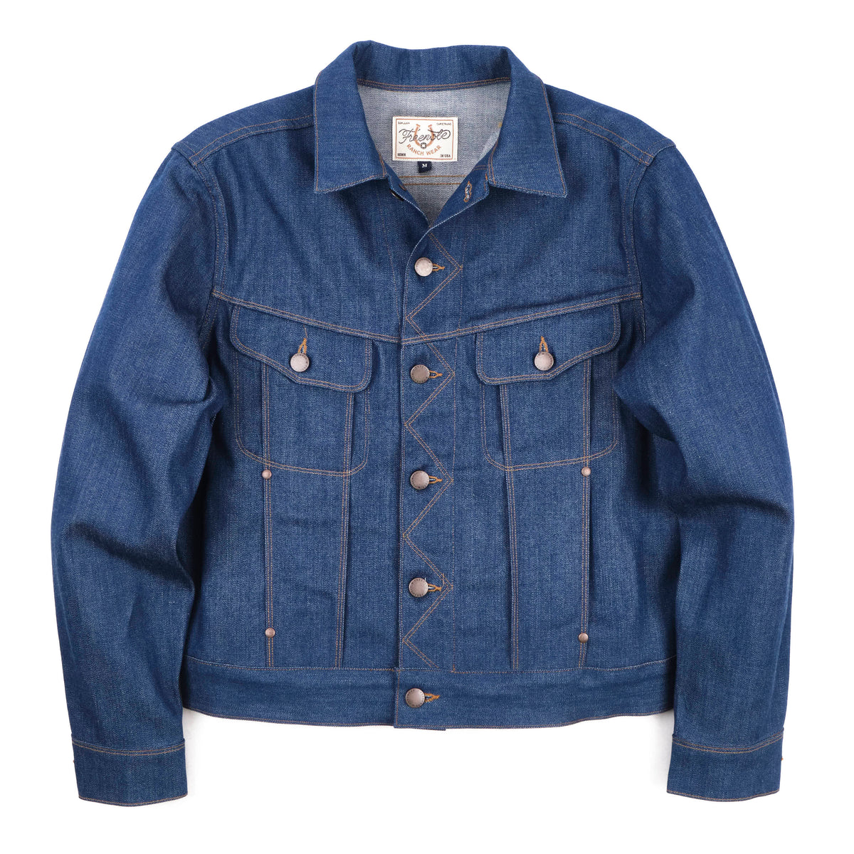 High Low 12 Ounce Vintage Blue Denim Jacket