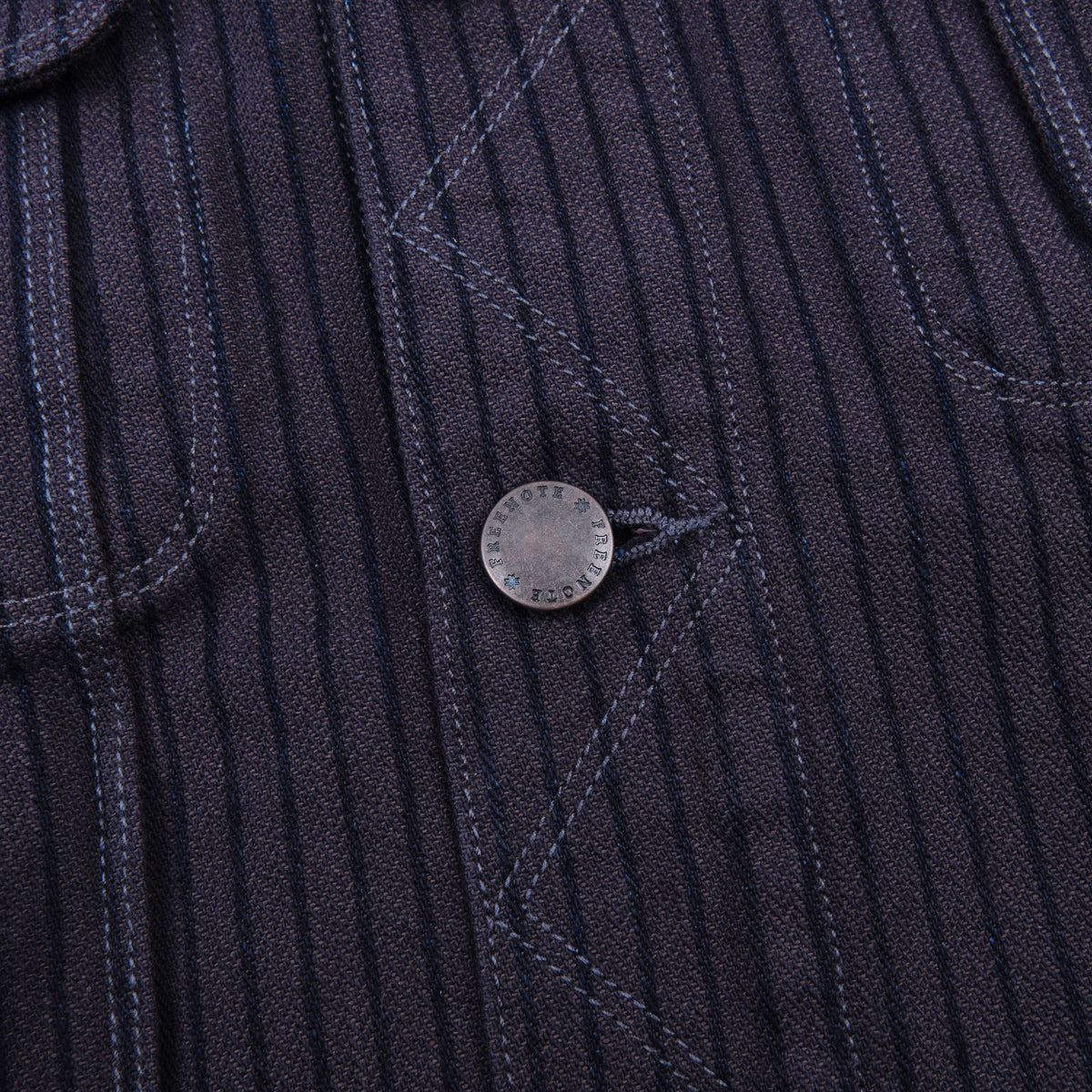 High Low Indigo Herringbone Dobby Jacket