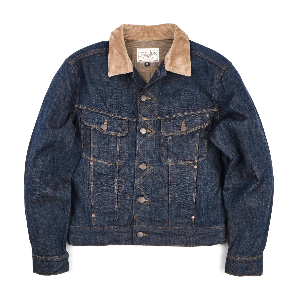 High Low 13 Ounce Natural Indigo Rinsed Jacket