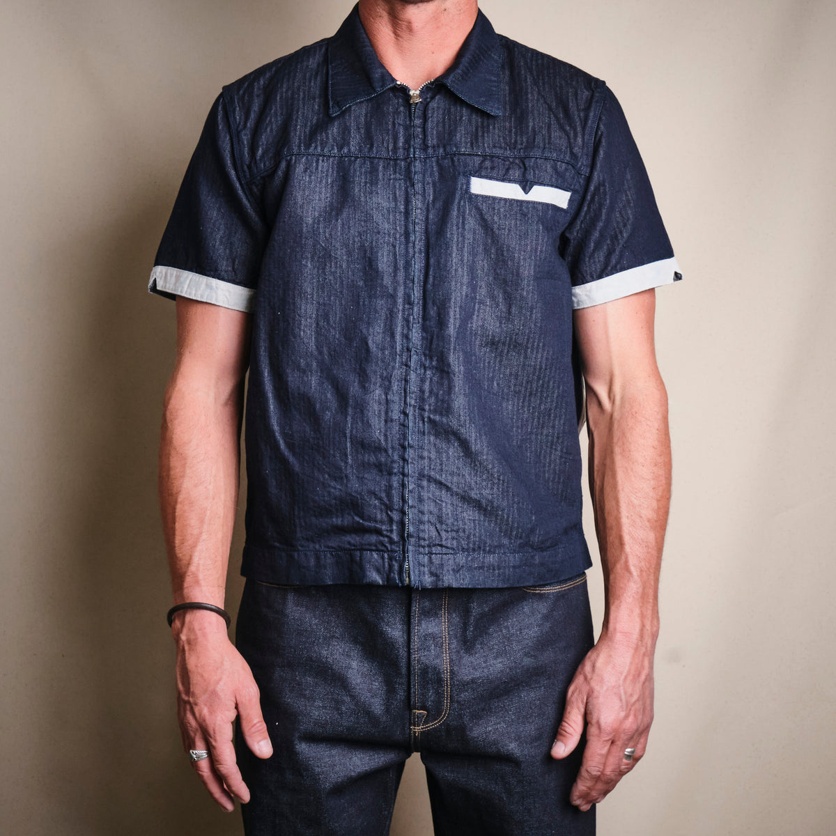 Yorba Navy Herringbone