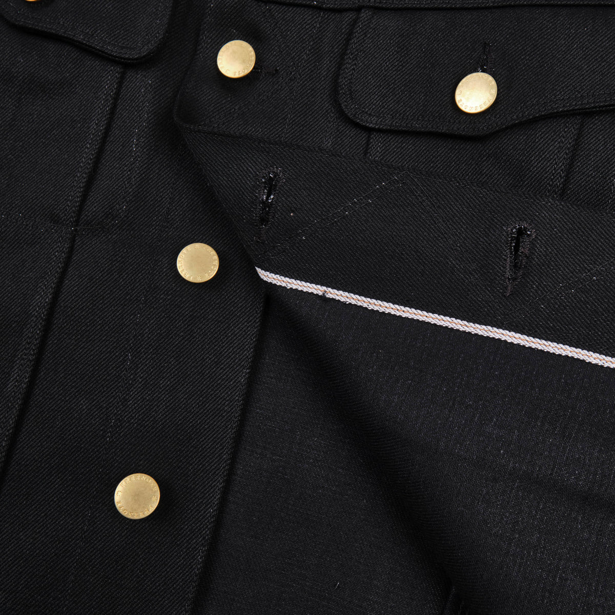 High Low 15.75 Ounce Black Denim Jacket