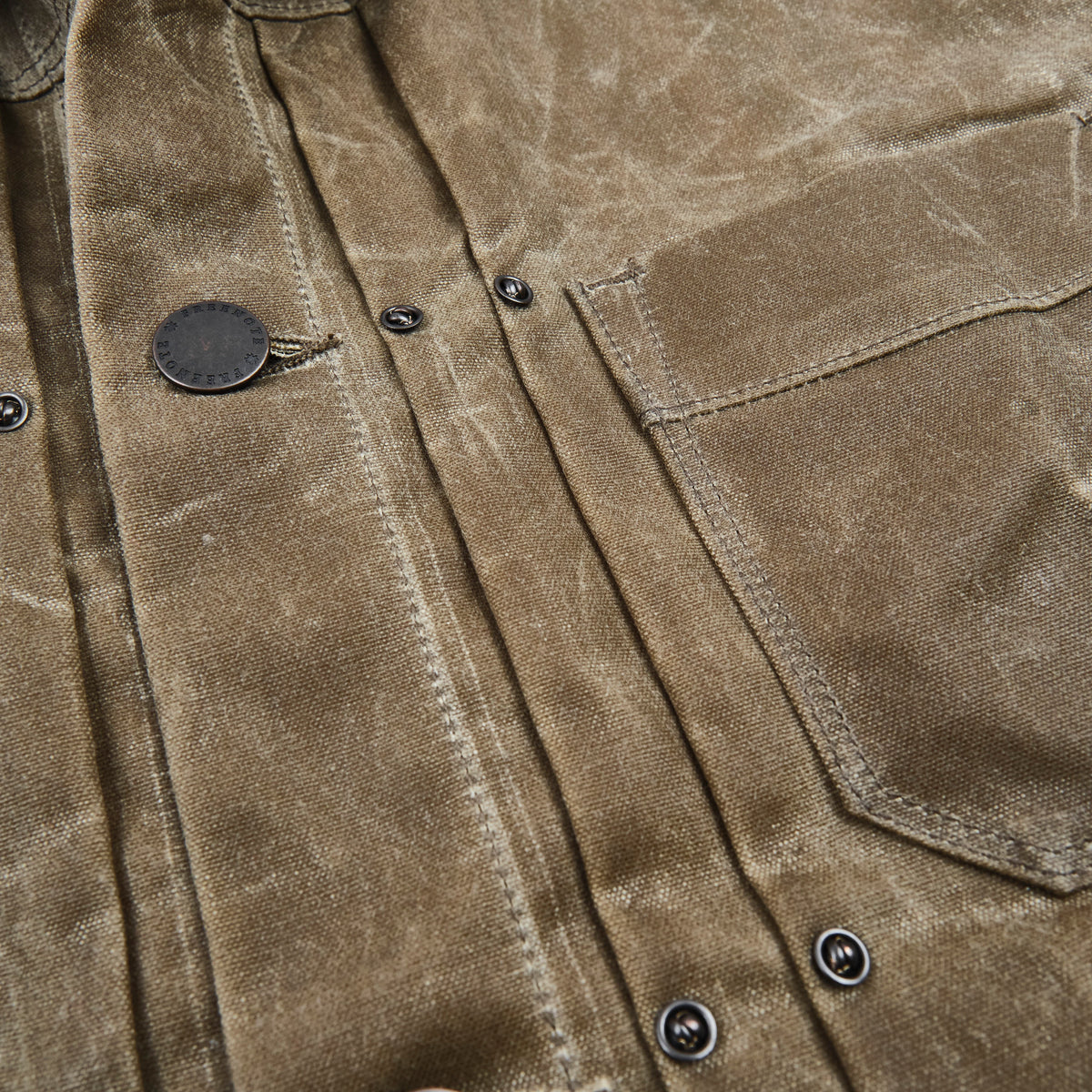 Riders Jacket Waxed Canvas Tobacco Brown Interior
