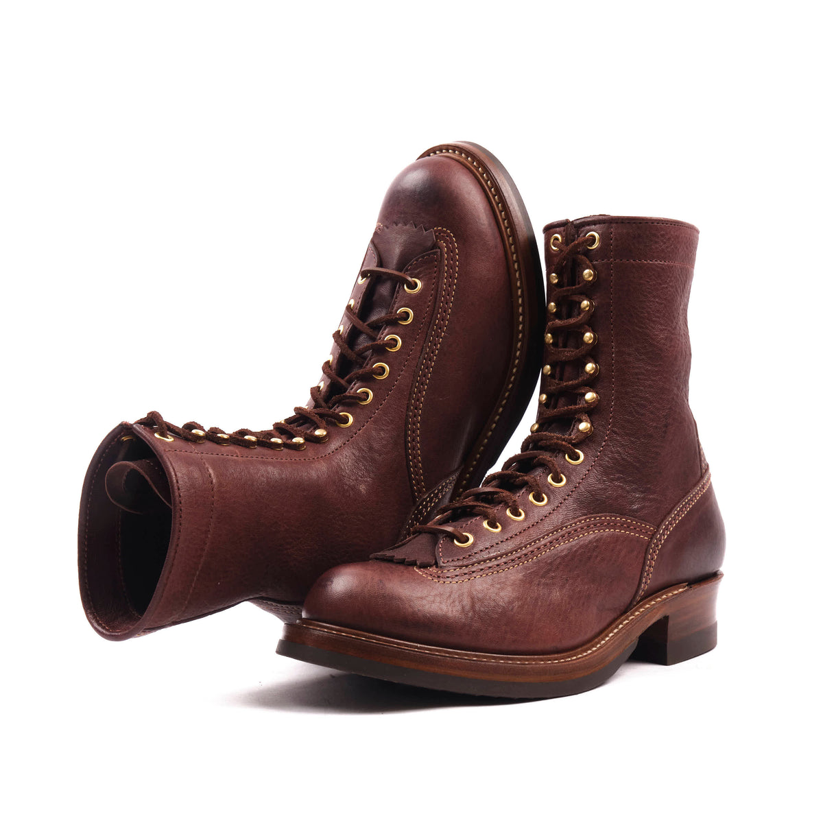 John Lofgren - Donkey Puncher 8" - Ezo Shika Deerskin Dark Brown